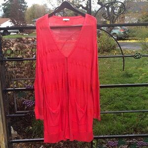 Mystree long sleeve long dark salmon very lightweight sweater size S/M